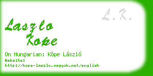 laszlo kope business card