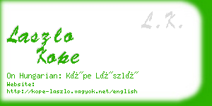 laszlo kope business card